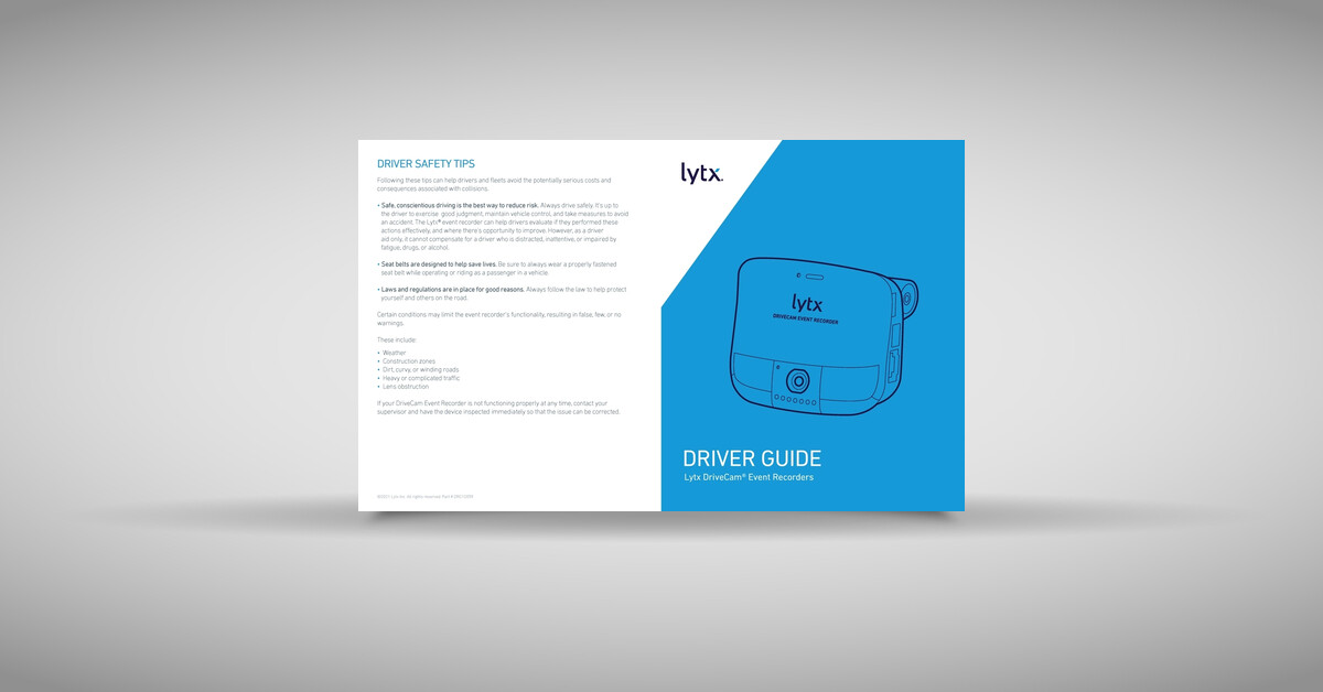 Lytx SF Series DriveCam Event Recorder Driver Card Guide