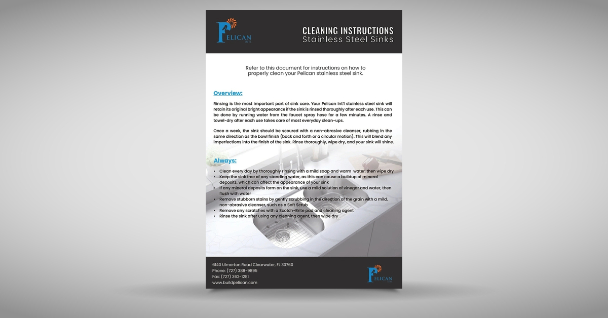 Stainless Steel Sink Care and Maintenance Guide