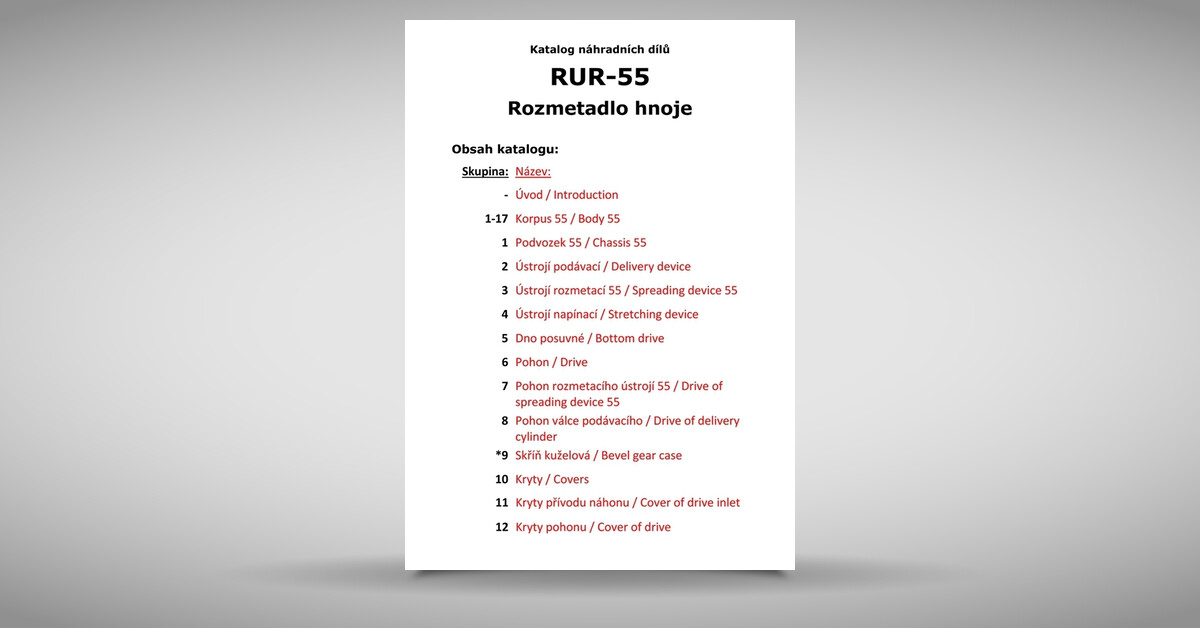 RUR-55 - Rozmetadlo hnoje
