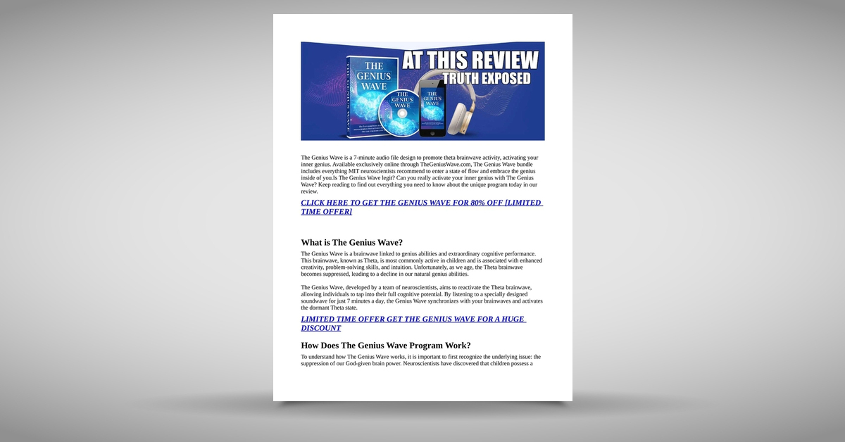 The Genius Wave Reviews (BE CAREFUL) Scam and Legit Customer Feedback!